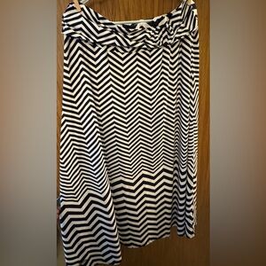 Robert Louis Navy and White Chevron Skirt